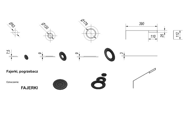 Схема и размеры: чугунные кольца Kratki