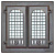 Дверца каминная двухстворчатая с решеткой со стеклом LK 302